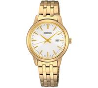Quarzuhr SEIKO, gold (goldfarben), Armbanduhren, Damen, Quarzuhr, Armbanduhr, Damenuhr, Datum, Edelstahlarmband (50002516-0)