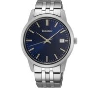 Quarzuhr SEIKO, silber (silberfarben, dunkelblau), Armbanduhren, Damen, silberfarben, Quarzuhr, Armbanduhr, Herrenuhr, Damenuhr, Datum, Edelstahlarmband (33783348-0) silberfarben, dunkelblau