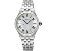 Quarzuhr SEIKO, silber (silberfarben, weiß), Armbanduhren, Damen, Quarzuhr, Armbanduhr, Damenuhr, Edelstahlarmband, analog, Saphirglas (34230913-0) silberfarben, weiß