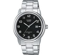Quarzuhr, silber (edelstahlfarben, schwarz), CASIO TIMELESS COLLECTION, Armbanduhren, Damen, Quarzuhr, Armbanduhr, Herrenuhr, Damenuhr, analog, Datum, Edelstahlarmband (99784805-0) edelstahlfarben, sc