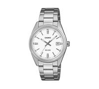 Quarzuhr, silber (edelstahlfarben, weiß), CASIO TIMELESS COLLECTION, Armbanduhren, Herren, Quarzuhr, Armbanduhr, Damenuhr, Herrenuhr, Edelstahlarmband, analog, Tag (22437050-0) edelstahlfarben, weiß