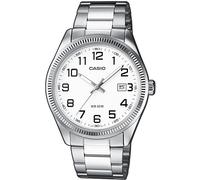 Quarzuhr, silber (silberfarben, schwarz), CASIO TIMELESS COLLECTION, Armbanduhren, Herren, Quarzuhr, Armbanduhr, Herrenuhr, Damenuhr, analog, Datum, Edelstahlarmband (95782031-0)