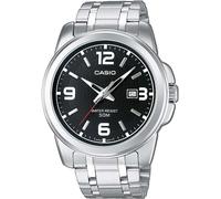 Quarzuhr, silber (silberfarben, schwarz), CASIO TIMELESS COLLECTION, Armbanduhren, Herren, Quarzuhr, Armbanduhr, Herrenuhr, analog, Datum, Edelstahlarmband (29735066-0) silberfarben, schwarz