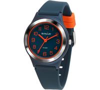 Quarzuhr SINAR, blau (blau, orange), Armbanduhren, Damen, Quarzuhr, Armbanduhr, Damenuhr,Jugendliche, Silikonarmband, bis 10 bar wasserd. (91835517-0) blau, orange