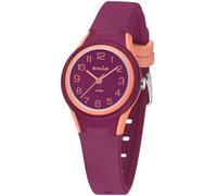 SINAR Mädchen Armbanduhr Sportuhr Fitness Analog Quarz 10 Bar wasserdicht Silikonband Beere Apricot XB-47-4