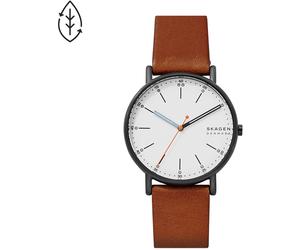 Quarzuhr SKAGEN "SIGNATUR", braun (cognacfarben), Armbanduhren, Damen, Quarzuhr, Armbanduhr, Herrenuhr, Damenuhr, analog, Lederarmband (35166357-0) cognacfarben