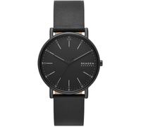 Quarzuhr SKAGEN "SIGNATUR", schwarz, Armbanduhren, Damen, Quarzuhr, Armbanduhr, Herrenuhr, Damenuhr, analog, Lederarmband (15161032-0) schwarz