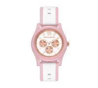 Quarzuhr SKECHERS "Brooklake", weiß, rosa, Armbanduhren, Damen, Quarzuhr, Armbanduhr, Damenuhr, Silikonarmband, analog, Tag, Wochentag (46976503-0) weiß, rosa
