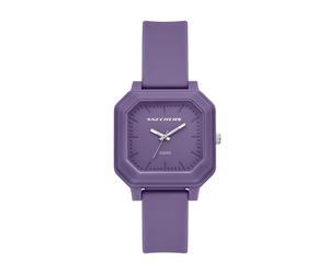 Quarzuhr SKECHERS "Rosencrans Square", lila, silberfarben, Armbanduhren, Herren, Quarzuhr, Armbanduhr, Damenuhr, Herrenuhr, Silikonarmband, analog (73961905-0) lila, silberfarben