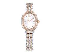 Dextera Octagon Uhr, Schweizer Produktion, Metallarmband, Silberfarben, Roségoldfarbenes Finish OS