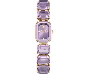 Quarzuhr SWAROVSKI "MILLENIA", gold (lila, roségoldfarben), Armbanduhren, Damen, Quarzuhr, Armbanduhr, Damenuhr, Swiss Made, Edelstahlarmband, analog (55919823-0) lila, roségoldfarben