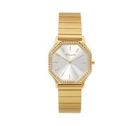 Quarzuhr TAMARIS, gold (goldfarben), Armbanduhren, Damen, Quarzuhr, Armbanduhr, Damenuhr, Edelstahlarmband, analog, Zirkonia (synth.) (18353507-0) goldfarben