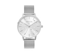 Quarzuhr TAMARIS, silberfarben, Armbanduhren, Damen, Quarzuhr, Armbanduhr, Damenuhr, Edelstahlarmband, analog, Zirkonia (synth.) (31892161-0) silberfarben