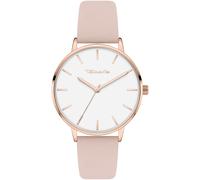 Quarzuhr TAMARIS "TT-0003-MQ", rosa (rosa, weiß), Armbanduhren, Damen, roségoldfarben, Quarzuhr, Armbanduhr, Damenuhr, Lederarmband, analog (28976060-0) rosa, weiß