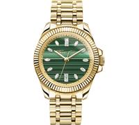 Quarzuhr THOMAS SABO "DIVINE JEWELERY STONE", gold (goldfarben, grün), Armbanduhren, Damen, Quarzuhr, Armbanduhr, Damenuhr, Edelstahlarmband, analog, Zirkonia (synth.) (12095716-0)