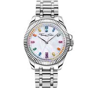 Quarzuhr THOMAS SABO "DIVINE RAINBOW", silber (silberfarben), Armbanduhren, Damen, Quarzuhr, Armbanduhr, Damenuhr, Zirkonia,, Aquamarin, Amethyst, Edelstahlarmband (28048647-0)
