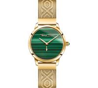 Quarzuhr THOMAS SABO "GARDEN SPIRIT", gold (goldfarben, malachit), Armbanduhren, Damen, Quarzuhr, Armbanduhr, Damenuhr, Zifferblatt aus Malachit, Edelstahlarmband (34356900-0) goldfarben, malachit