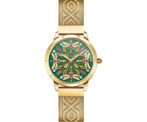 Quarzuhr THOMAS SABO "KALEIDOSKOP LIBELLE", gold (goldfarben), Armbanduhren, Damen, Quarzuhr, Damenuhr, Armbanduhr, Schmucksteine, Libellen, Edelstahl (84518156-0) goldfarben