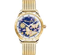 Quarzuhr THOMAS SABO "MAGIC GARDEN SPIRIT", gold (goldfarben), Armbanduhren, Damen, Armbanduhr, Damen, Edelstahl, Zirkonia (synth.), Schmetterlinge (66972729-0) goldfarben