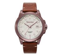 Quarzuhr TIMBERLAND "Mohegan", dunkelbraun, weiß, Armbanduhren, Herren, Quarzuhr, Armbanduhr, Herrenuhr, Lederarmband, analog, Tag (93140158-0)