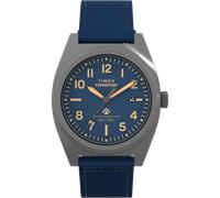 Quarzuhr TIMEX "CAPSTONE", blau (dunkelblau), Armbanduhren, Herren, Quarzuhr, Armbanduhr, Herrenuhr, Synthetikarmband, Datum, Leuchtzeiger (97117608-0)