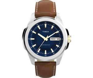 Quarzuhr TIMEX "ESSEX", braun (dunkelbraun), Armbanduhren, Damen, Quarzuhr, Armbanduhr, Damenuhr, Lederarmband, Datum, Leuchtzeiger (69367013-0) dunkelbraun