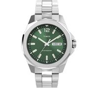 Quarzuhr TIMEX "ESSEX", silber (silberfarben), Armbanduhren, Herren, Quarzuhr, Armbanduhr, Herrenuhr, Datum, Leuchtzeiger, Mineralglas, analog (39701856-0) silberfarben