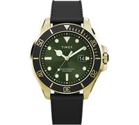 Quarzuhr TIMEX "HARBORSIDE COAST", schwarz (schwarz, grün), Armbanduhren, Herren, Quarzuhr, Armbanduhr, Herrenuhr,Kunststoffarmband,Datum, bis 10 bar wasserdicht (43594564-0) schwarz, grün
