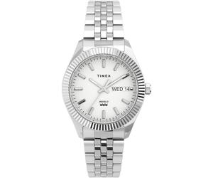 Quarzuhr TIMEX "LEGACY", silber (silberfarben), Armbanduhren, Damen, Quarzuhr, Armbanduhr, Herrenuhr, Damenuhr, unisex, Datum, Leuchtzeiger (10562338-0) silberfarben