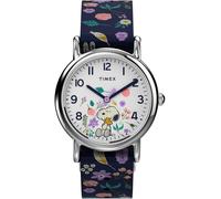 Quarzuhr TIMEX "PEANUTS WEEKENDER", blau (dunkelblau), Armbanduhren, Damen, Quarzuhr, Armbanduhr, Kinderuhr, Lernuhr, Mädchen, Schulanfang, Geschenkidee (96439724-0)