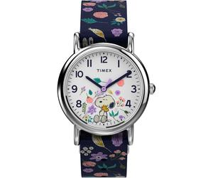Quarzuhr TIMEX "PEANUTS WEEKENDER", blau (dunkelblau), Armbanduhren, Kinder, Quarzuhr, Armbanduhr, Kinderuhr, Lernuhr, Mädchen, Schulanfang, Geschenkidee (96439724-0) dunkelblau