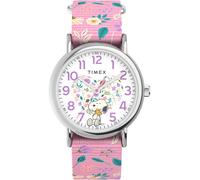 Quarzuhr TIMEX "PEANUTS WEEKENDER", rosa, Armbanduhren, Damen, Quarzuhr, Armbanduhr, Damenuhr, Mineralglas, analog, Textilarmband (93509515-0) rosa