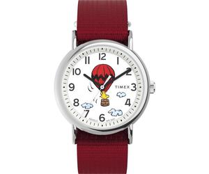 Quarzuhr TIMEX "PEANUTS WEEKENDER", rot, Armbanduhren, Damen, Quarzuhr, Armbanduhr, Damenuhr,Textilarmband,analog (28278441-0) rot
