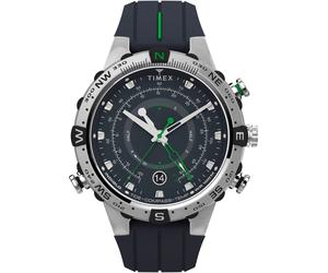 Quarzuhr TIMEX "TIDE/TEMP/COMPASS", blau (dunkelblau), Armbanduhren, Herren, Quarzuhr, Armbanduhr, Herrenuhr, Datum, Leuchtzeiger, Mineralglas, analog (72744559-0) dunkelblau