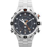 Quarzuhr TIMEX "TIDE/TEMP/COMPASS", silber (silberfarben), Armbanduhren, Herren, Quarzuhr, Armbanduhr, Herrenuhr,Edelstahlarmband,Datum, bis 10 bar wasserdicht (24291469-0) silberfarben