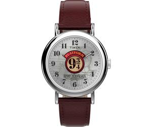 Quarzuhr TIMEX "Timex x Harry Potter Weekender Platform 9 3/4", rot, Armbanduhren, Herren, Quarzuhr, Armbanduhr, Damenuhr, Herrenuhr, Lederarmband, analog, Beleuchtung (79474003-0) rot