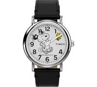 Quarzuhr TIMEX "TIMEX x PEANUTS TIMEX WEEKENDER", schwarz, Armbanduhren, Damen, Quarzuhr, Armbanduhr, Damenuhr, Lederarmband, analog (33240256-0)