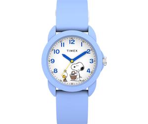 Quarzuhr TIMEX "Timex x Peanuts Youth Spring", blau, Armbanduhren, Kinder, Quarzuhr, Armbanduhr, Silikonarmband, analog (19601904-0) blau