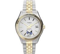 Quarzuhr TIMEX "TMEX x PEANUTS TIMEX LEGACY", silber (silberfarben, goldfarben), Armbanduhren, Damen, Quarzuhr, Armbanduhr, Damenuhr, Edelstahlarmband, Datum, Leuchtzeiger (20873515-0) silberfarben, g