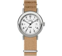 Quarzuhr TIMEX "WEEKENDER MAIN LINE", beige, Armbanduhren, Damen, Quarzuhr, Armbanduhr, Damenuhr,Textilarmband,Datum, Leuchtzeiger (26282716-0)
