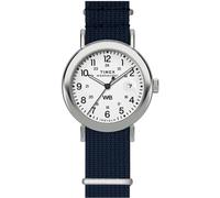 Quarzuhr TIMEX "WEEKENDER MAIN LINE", blau (dunkelblau), Armbanduhren, Damen, Quarzuhr, Armbanduhr, Damenuhr,Textilarmband,Datum, Leuchtzeiger (88248264-0) dunkelblau