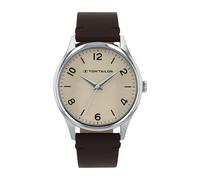 Tom Tailor Armbanduhr mit Lederband für Herren, Silber, wasserdichte 5 bar, Geschenkidee, kommt in Uhren Geschenkbox, 2100539