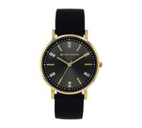 Quarzuhr TOM TAILOR, schwarz, Armbanduhren, Damen, Quarzuhr, Armbanduhr, Damenuhr, Silikonarmband, analog, Glassteine (13456458-0) schwarz