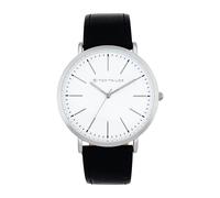 Tom Tailor Armbanduhr mit Kunstlederband für Herren, Silber, wasserdichte 3 bar, Geschenkidee, kommt in Uhren Geschenkbox, 2100623