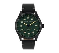 Quarzuhr TOM TAILOR, schwarz, Armbanduhren, Herren, Quarzuhr, Armbanduhr, Herrenuhr, Lederarmband, analog (61529631-0) schwarz