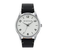 Tom Tailor Armbanduhr mit Lederband für Herren, Silber, wasserdichte 5 bar, Geschenkidee, kommt in Uhren Geschenkbox, 2100540