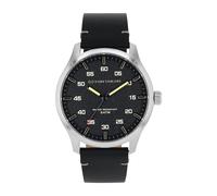 Quarzuhr TOM TAILOR, schwarz, silberfarben, Armbanduhren, Herren, Quarzuhr, Armbanduhr, Herrenuhr, Lederarmband, analog (82551758-0) schwarz, silberfarben
