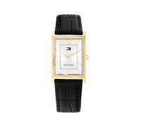 Quarzuhr TOMMY HILFIGER "Ben", schwarz, goldfarben, Armbanduhren, Herren, Quarzuhr, Armbanduhr, Herrenuhr, Lederarmband, analog (84292331-0) schwarz, goldfarben