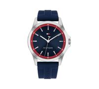 Quarzuhr TOMMY HILFIGER "BRUCE", blau, silberfarben, Armbanduhren, Herren, Quarzuhr, Armbanduhr, Herrenuhr, Silikonarmband, analog (30688868-0) blau, silberfarben