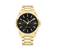 Quarzuhr TOMMY HILFIGER "BRUCE", goldfarben, schwarz, Armbanduhren, Herren, Armbanduhr, Herrenuhr, Edelstahlarmband, analog (66975910-0) goldfarben, schwarz